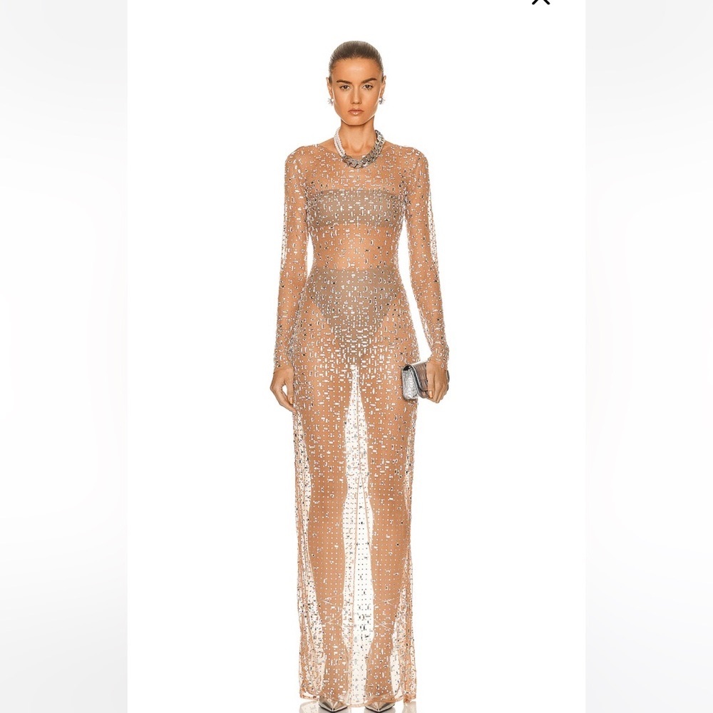 Retrofete Vinci Gown | silver and nude | size medium | sold out everywhere